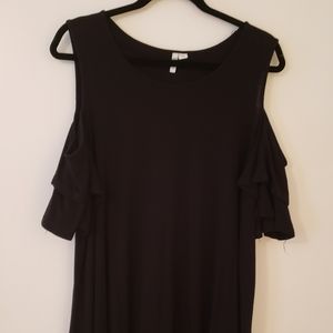 Elle Black Cold Shoulder Top